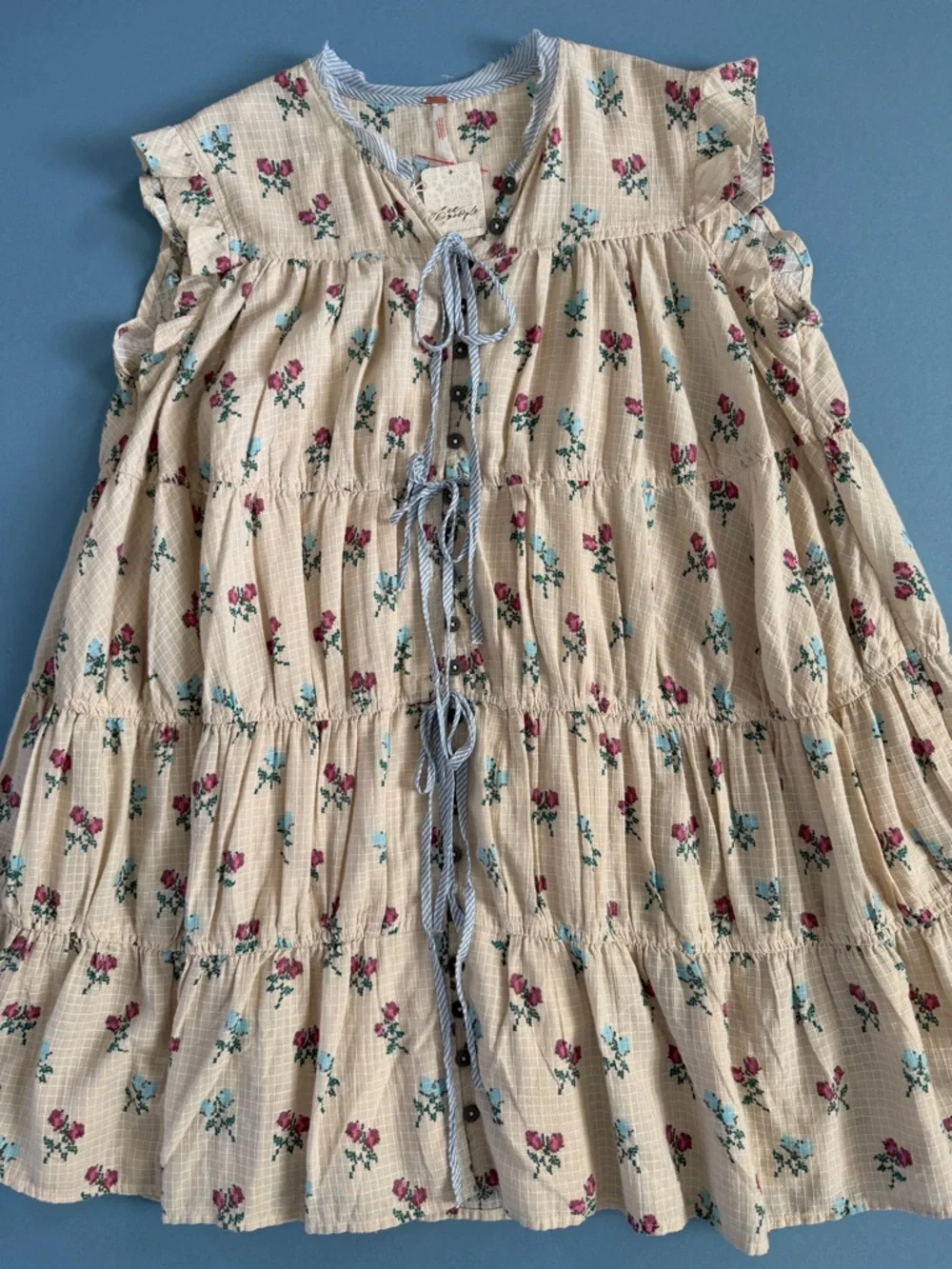 NWT Free People Sundown Ivory Combo Ditsy Floral Tunic Dress‎